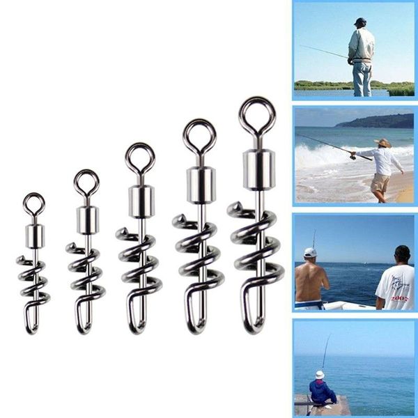 

fishing hooks 20pcs/set (swivels) with screwed snap quick connector copper stainless steel 8 shaped solid ring accessories