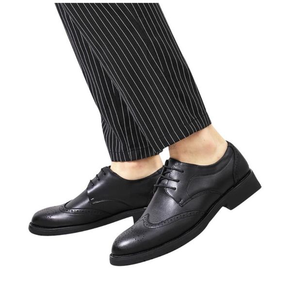 

dress shoes male leather men solid black round toe business shose for office suit men's casual comfortable