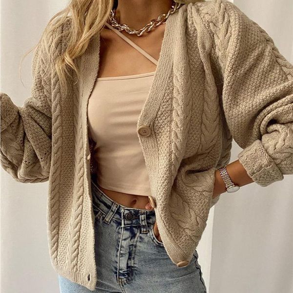 

women's knits & tees 2021 winter cardigan y2k women korean fashion white sweater long sleeve vintage solid oversized coat female stree