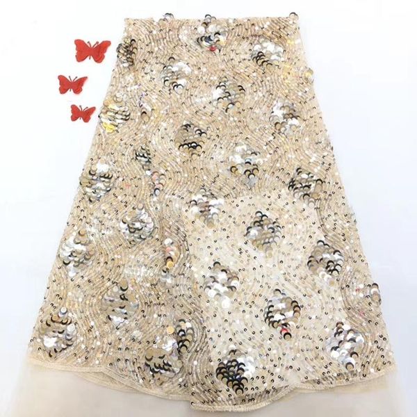 

ribbon 2021 style french net lace fabric with sequins african tulle mesh nigerian for party, Pink;blue