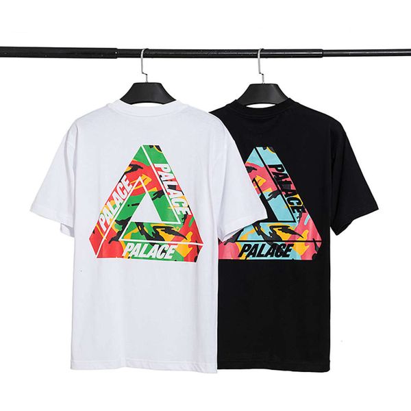 

cotton triangle short-sleeved loose t shirt for men and women, White;black