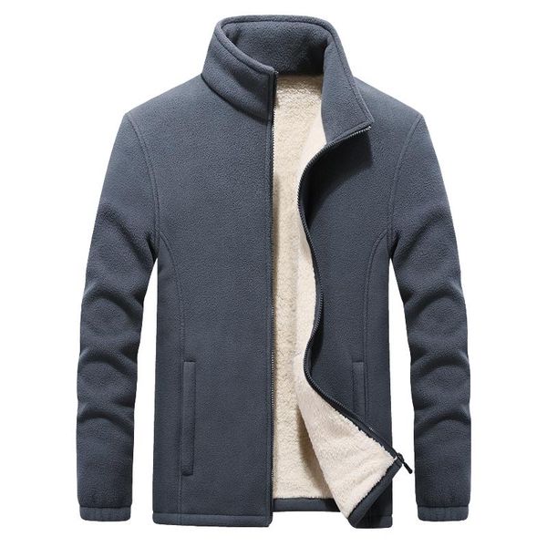 

men's jackets 2021 winter stand collar polar fleece thicken warm coat big size 6xl 7xl 8xl 9xl, Black;brown
