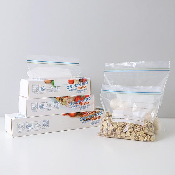 

storage bags 15/20/30pcs/box sealed fresh-keeping bag reusable stand up zip shut durable