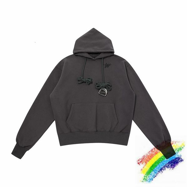

hoodies long rope fleece we11done hoodie men women 1:1 high-quality welldone pullovers hooded, Black