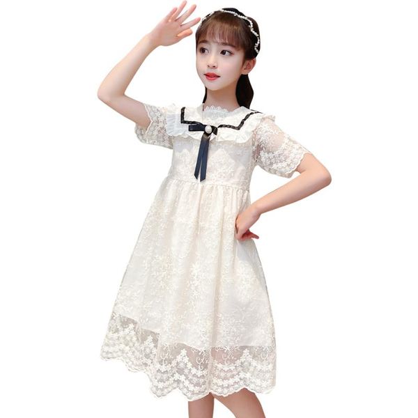 

girl's dresses for girls lace dress kids big bow party children summer children's clothing 6 8 10 12 14, Red;yellow