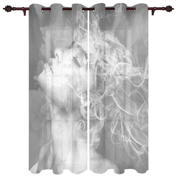 

luxury modern window curtains grey artistic abstract girl bedroom living room dining translucent beautiful curtain & drapes