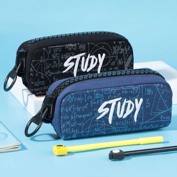 

large capacity study zipped pencil pouch school bag with zipper bags