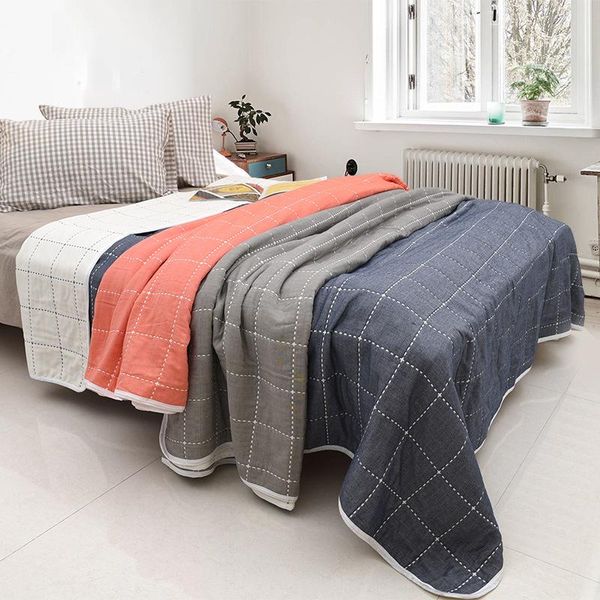 

blankets summer 6 layers cotton gauze blanket plaid europe sheet for bed queen twin full single double 200x230cm