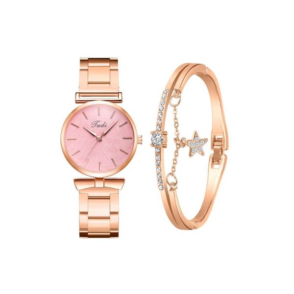 

wristwatches women fashion diamond steel band watch 2021 simple waterproof rose gold bracelet set wristband watches femme ll4, Slivery;brown