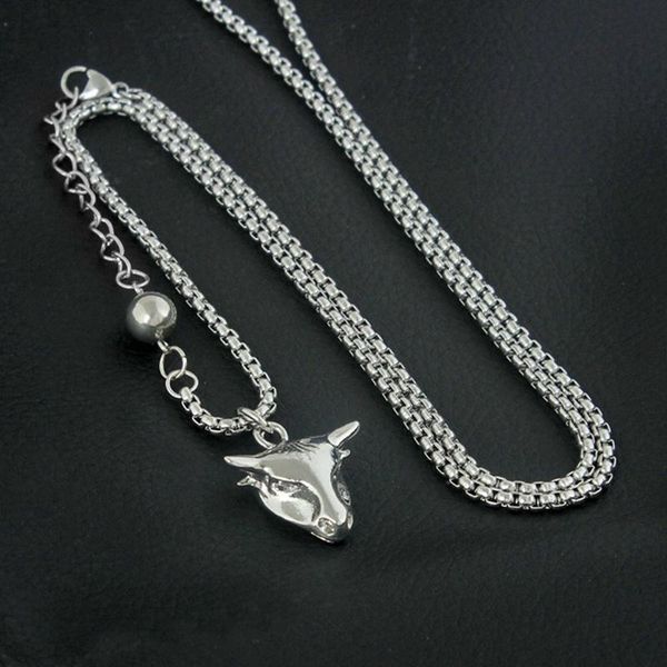 

chains punk animal bull head pendant necklace for men male gifts, Silver