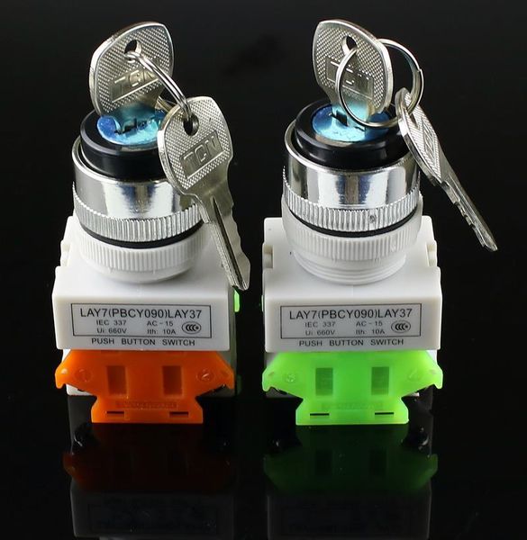 

smart home control lay37 22mm rotary switch 2/ 3 position knob key lock 1no/1nc and 2no dpst locking 660v ui 10a ith