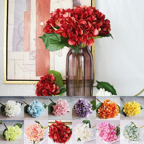 

decorative flowers & wreaths single branch hydrangea silk wedding bouquet bridesmaid artificial flower home decoration accessories