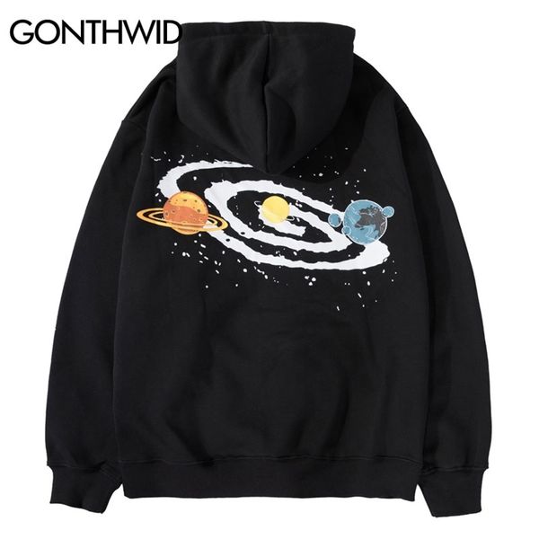 GONTHWID Universo Big Bang Stampa Fleece Pullover Felpe Felpe Uomo Casual Felpa con cappuccio Hip Hop Streetwear Moda Top 210813