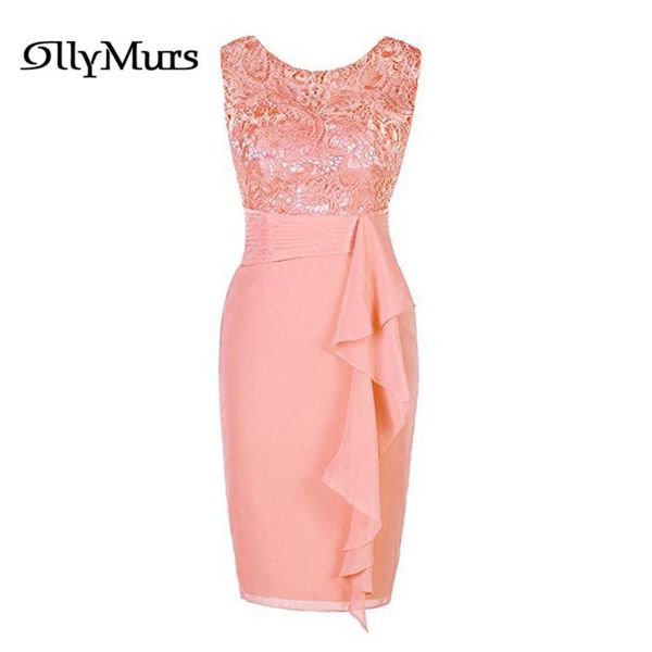 

bridesmaid dress short dresses lr939 maid of honor for weddings elegant hollow out lace wedding guest gowns women, White;pink