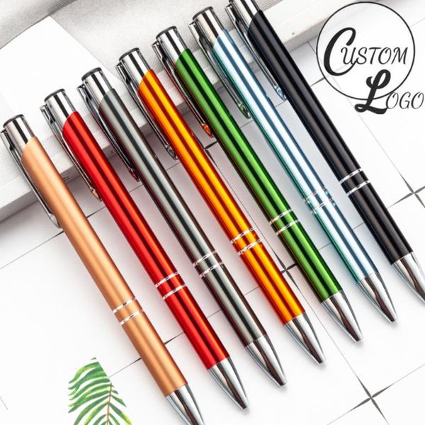 

ballpoint pens 50pcs/lot pen advertising for custom logo10 pcs 15pcs 20pcs wholesale company business blue black ink, Blue;orange