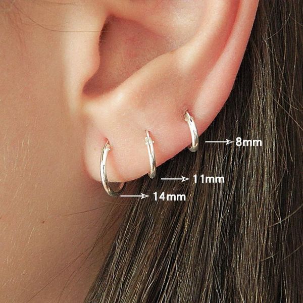 

minimalism 925 sterling silver earrings for women men small hoop earrings/1pcs girl geometric found korean fashion 2021 & huggie, Golden;silver