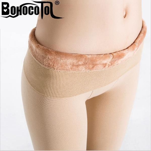 

warm plus velvet winter ankle women legging long high solid pants waist size, Black