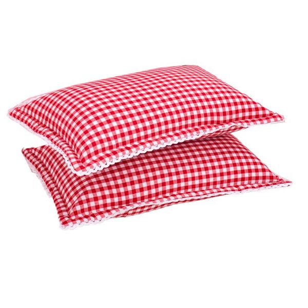 

pillow case 2pc 48x74cm washed cotton solid color plaid pillowcase 2059