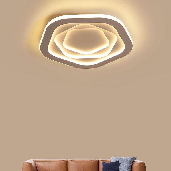 

chandeliers polygon modern led chandelier high brightness lustre minimalism white bedroom livingoom aisle ceiling lighting