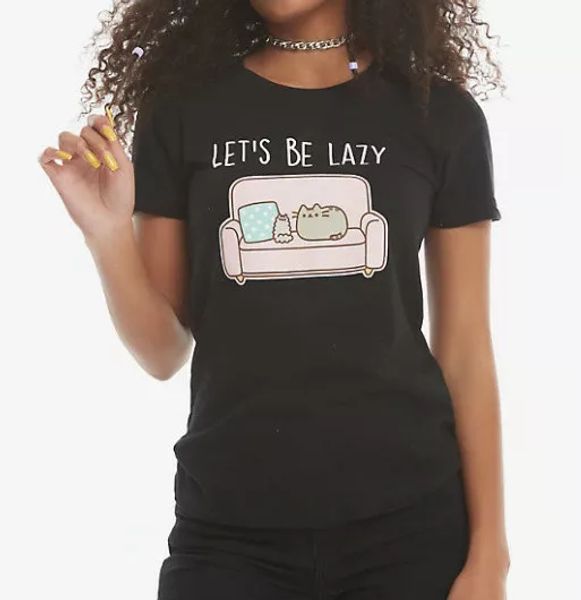 

pusheen the cat pusheen let's be lazy girls t-shirt nwt licensed & official, White;black