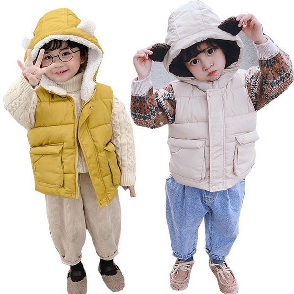 

toddler boy vest kids cotton girls sleeveless jacket winter warm waistcoat children cute hoodeies for 3-8 year old, Camo