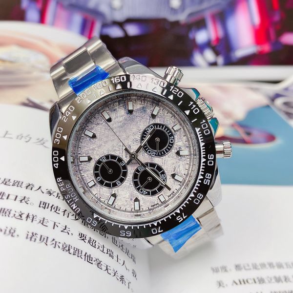 

luxury mens watches gold satch brand chronograph wirstwatches all stainless steel band quartz man designer watch father's valentine&#03, Slivery;brown