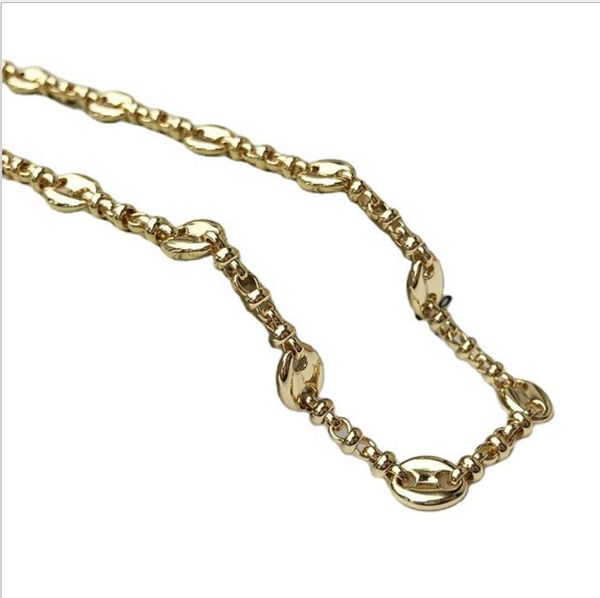 

simple personality 18k gold metal style nose necklace female simple ball splicing clavicle chokers chain, Golden;silver