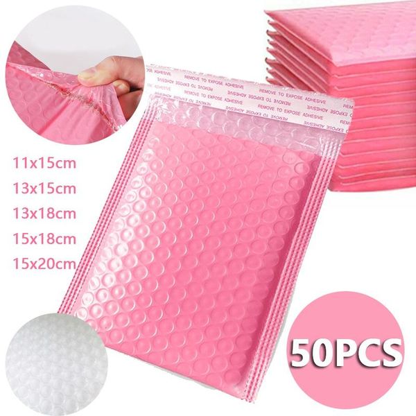 

storage bags 50pcs pink bubble mailer waterproof padded envelopes packaging for small things jewelry mailing express bag