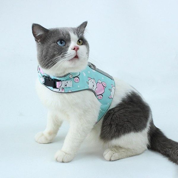 

cat adjustable harness vest leash dog reflective anti-strike chest strap kitten walking traction pet supplies collars & leashes