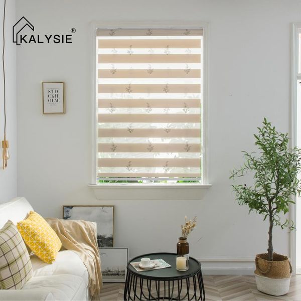 

blinds kalysie style zebra pattern blind with embroidery fishion modern curtain fabric window shade shutter for how decor
