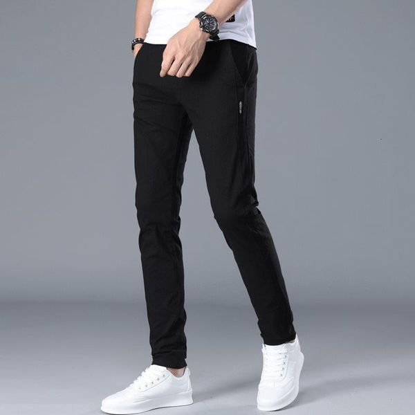 

pantpantalones marca casuales negocios para hombre, clsicos rectos de medio peso, pantalo, Black