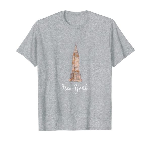 

new york shirt with empire state building, White;black