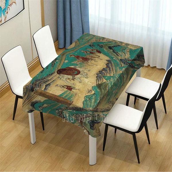 

table cloth xuanzang dunhuang pattern design taablecloth dinning decor