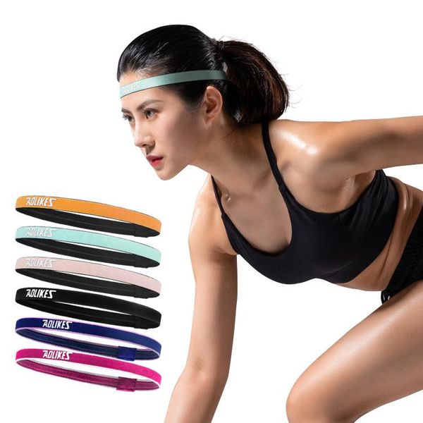

solid color sports hair band silicon anti-slip elastic sweatband fitness yoga gym running cycling headband aolikes, Yellow;black