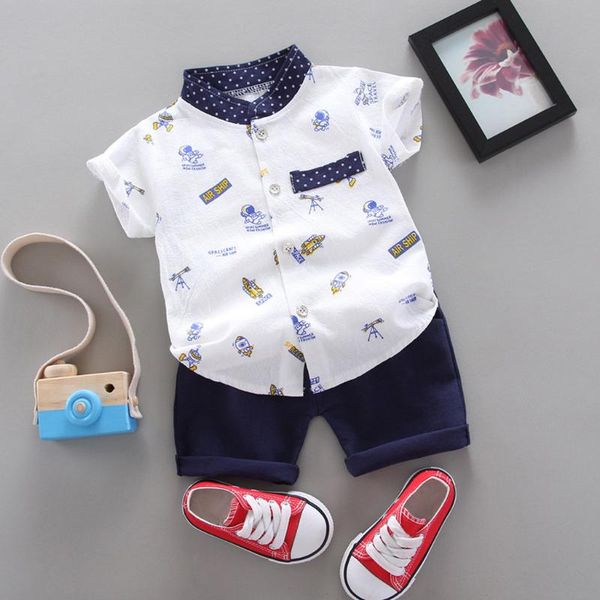 

toddler kids baby boys beard t shirt +shorts pants outfit clothes set 2021 summer boy clothing drop print sets, White