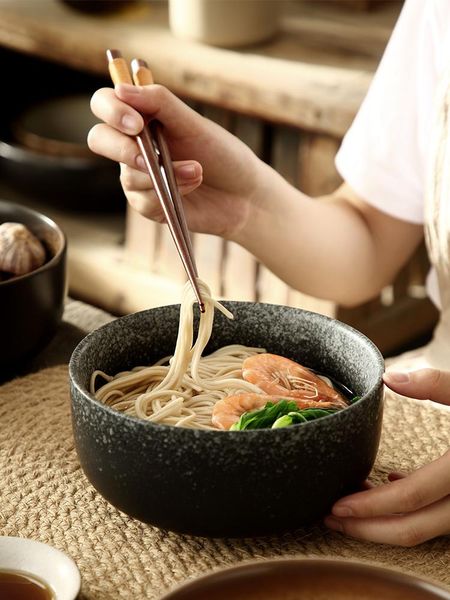 

japan style creative noodle large ramen bowl, ceramic millet porridge beef soup bowl bowls