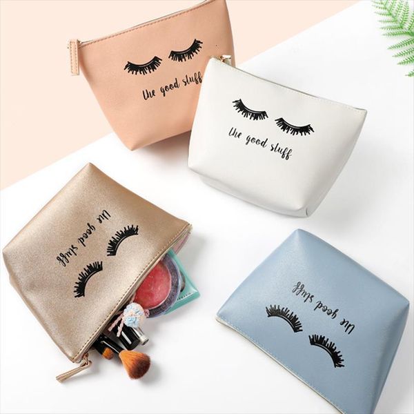 

fashion 4 colors eyelash cosmetic bags shape pu travel washing toiletry kit make up case organizer storage pouch