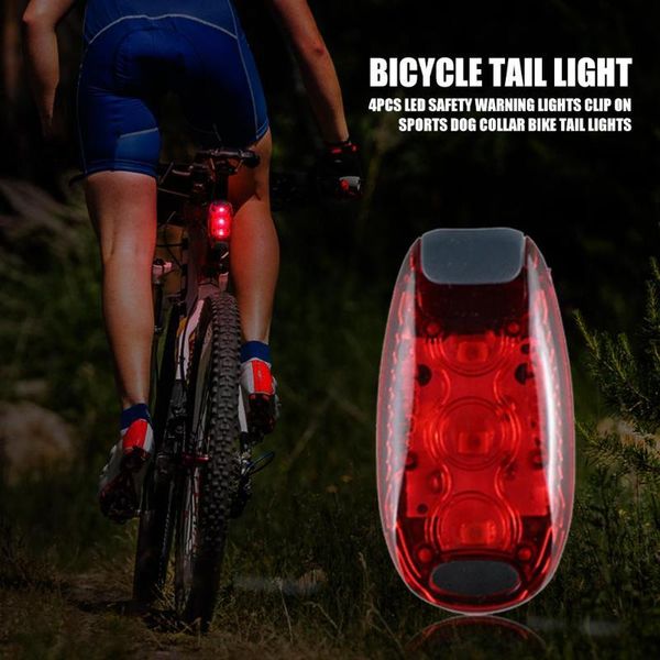 

bike lights bicycle skillful manufacture 4pcs led safety warning clip on running dog collar rear tail