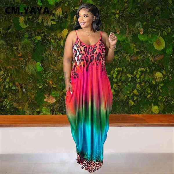 

gradient leopard print womens dress spaghetti strap maxi beach bohemian sleeveless with pocket long dresses, Black;gray