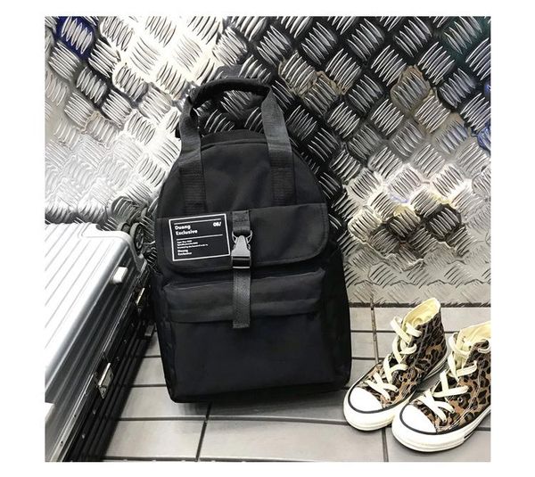 

young student canvas school bag female fashion trend travel light couple backpack