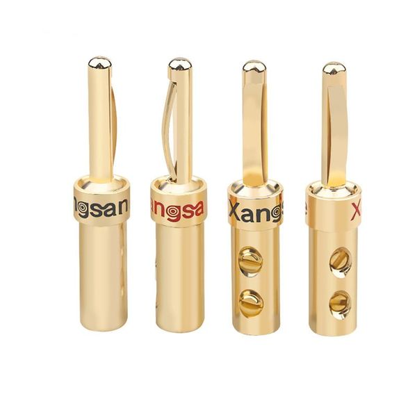 

smart power plugs 50pcs no welding pure copper plated banana head speaker wire single side screw audio connector