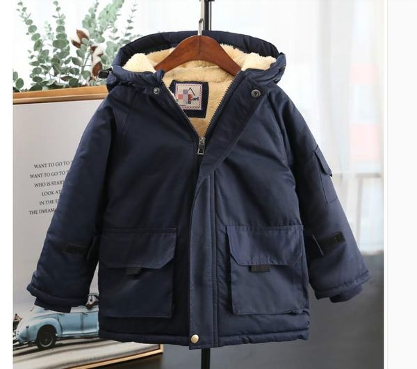 

boy's denim jacket with velvet 4 coat, Blue;gray