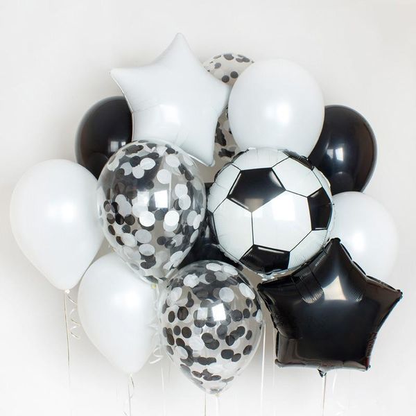 

black and green latex balloons suitable for football party decoration children boys birthday
