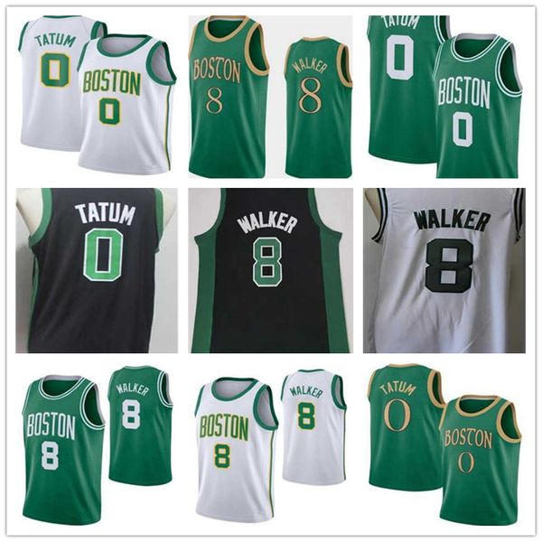 

2021 basketball jersey new kemba jayson 8 walker 0 tatum city shorts black green white, Black;red