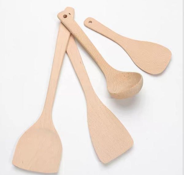 Wood Colher Spatula Cooking Utensils Cozinha Eco-friendly Cozinha Home Scoop Home Fritada Misturando Shovel Bakeware Spatulas Spoons