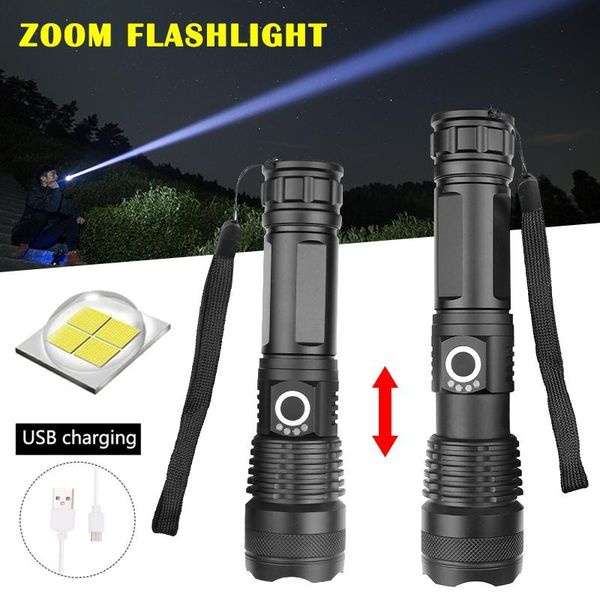 

high xhp50 powerful led usb zoom torch aluminum alloy lg66 flashlights torches