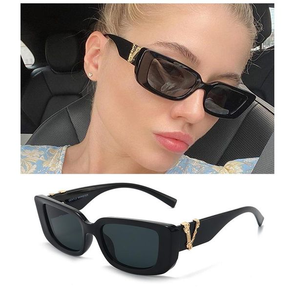 

sunglasses fashion rectangle brand women vintage classic eyewear 2021 men trending sun glasses shades anti-ultraviolet uv400, White;black