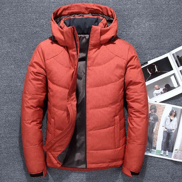 

2018 winter men down jacket men's hooded parka s mens thick ultralight male, Black