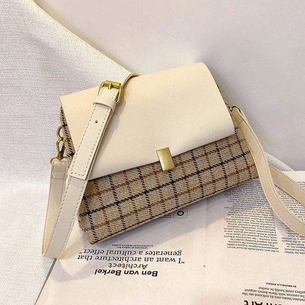 

niche design retro handbags 2021 autumn/winter fashion all-match messenger bag lattice square width: 23cm shoulder bags