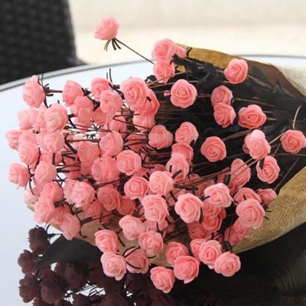 

heads artificial simulatrose flower 8 colors realistic fake silk blue rose flowers bouquet home weeding party decoration decorative & wreath